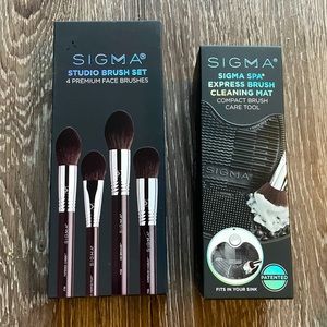 SIGMA 4 Pc. STUDIO BRUSH SET with complimentary SPA EXPRESS BRUSH CLEANING MAT